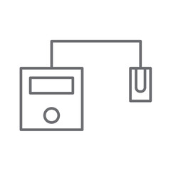 Tensiometer digital healthcare icon with black outline style. heart, clinical, measure, background, science, pharmacy, style. Vector Illustration