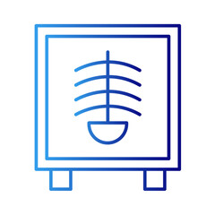 Xray digital healthcare icon with blue gradient outline style. equipment, set, graphic, lung, logo, art, editable. Vector Illustration