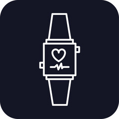 Smartwatch digital healthcare icon with black filled line outline style. wireless, heart, web, health, smartphone, black, simple. Vector Illustration