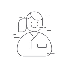 Fototapeta na wymiar Nurse digital healthcare icon with black outline style. people, web, help, avatar, graphic, consultation, team. Vector Illustration