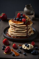 Generative AI food photographer Pancake 