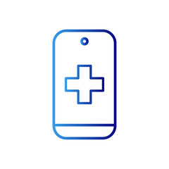 Obraz premium Mobile healthcare digital healthcare icon with blue gradient outline style. construction, support, heart, equipment, office, application, stroke. Vector Illustration