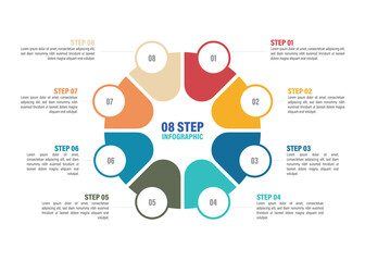 Pie chart with 2 to 10 steps. Colorful diagram collection with 2,3,4,5,6,7,8,9,10 sections or steps. Circle icons for infographic, UI, web design, business presentation. Vector illustration.