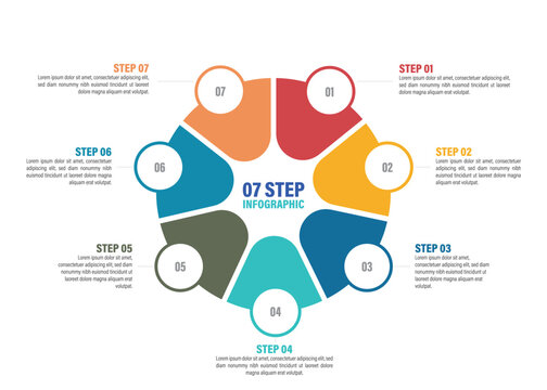 Pie chart with 2 to 10 steps. Colorful diagram collection with 2,3,4,5,6,7,8,9,10 sections or steps. Circle icons for infographic, UI, web design, business presentation. Vector illustration.