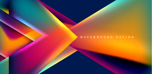 Futuristic triangle vector abstract background with colorful fluid gradients