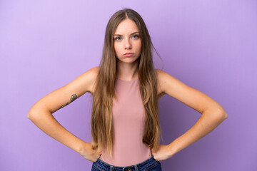 Fototapeta premium Young Lithuanian woman isolated on purple background angry