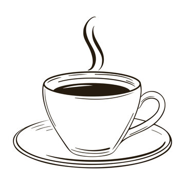 Coffee cup sketch vector illustration