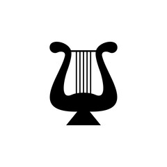 Harp icon. Melody symbol. Vector sign design