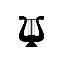Harp icon. Melody symbol. Vector sign design