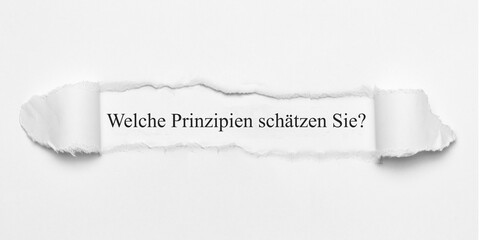 Welche Prinzipien schätzen Sie?	
