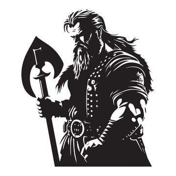 recommend clip art: Excellent and powerful Viking warrior emblem art vector. 