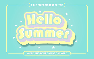 Editable Text Effect, Hello Summer Text Style. Colorful and Fun.