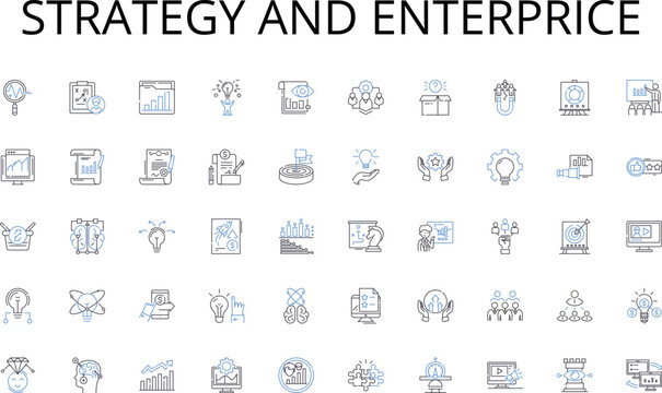 Strategy and enterprice line icons collection. Organizer, Coordinator, Planner, Assistant, Administrator, Secretary, Representative vector and linear illustration. Manager,Recruiter,Associate outline