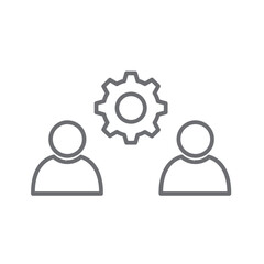 Obraz premium Coworker meeting icon with black outline style. room, symbol, company, coworkers, corporate, presentation, remote. Vector Illustration