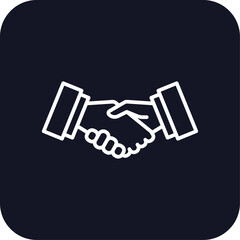 Handshake meeting icon with black filled line outline style. logo, respect, communication, human, person, job, management. Vector Illustration