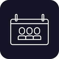 Meeting schedule meeting icon with black filled line outline style. object, planner, outline, line, modern, management, internet. Vector Illustration