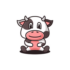 Cute Cow Mascot Vector Illustration