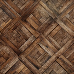 Wooden seamless parquet floor. Generative AI.