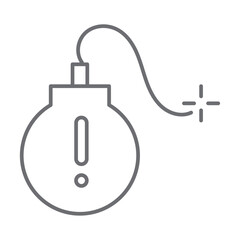 Threat crisis management icon with black outline style. password, phishing, network, message, crime, concept, important. Vector Illustration