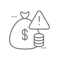 Risk management crisis management icon with black outline style. protection, development, effect, isolated, change, planning, leadership. Vector Illustration