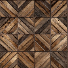 Wooden seamless parquet floor. Generative AI.