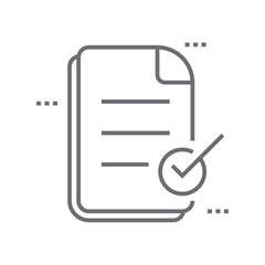 Approval crisis management icon with black outline style. control, flat, stroke, hand, badge, checkbox, accepted. Vector Illustration