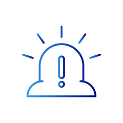 Emergency crisis management icon with blue gradient outline style. black, warning, extinguisher, service, outline, flame, phone. Vector Illustration