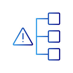 Crisis management crisis management icon with blue gradient outline style. team, disruptive, crisis management, isolated, solving, success, graph. Vector Illustration