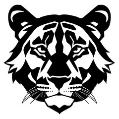 Animal head vector design black and white