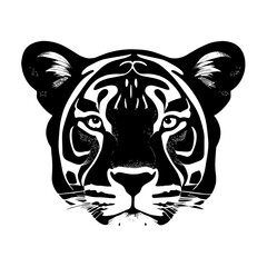 Animal head vector design black and white