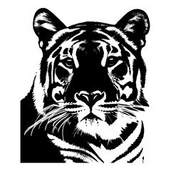Animal head vector design black and white