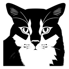 Animal head vector design black and white