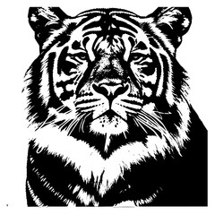 Animal head vector design black and white