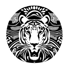 Animal head vector design black and white