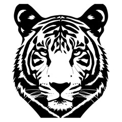 Animal head vector design black and white
