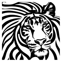 Animal head vector design black and white