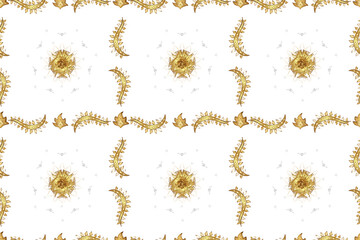 Seamless pattern with interesting doodles on colorfil background. Pano. Raster illustration.