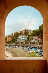 Gordijnen Luxury residences near the beach in Levanto town in Cinque Terre, Liguria, Italy © Mikolaj Niemczewski