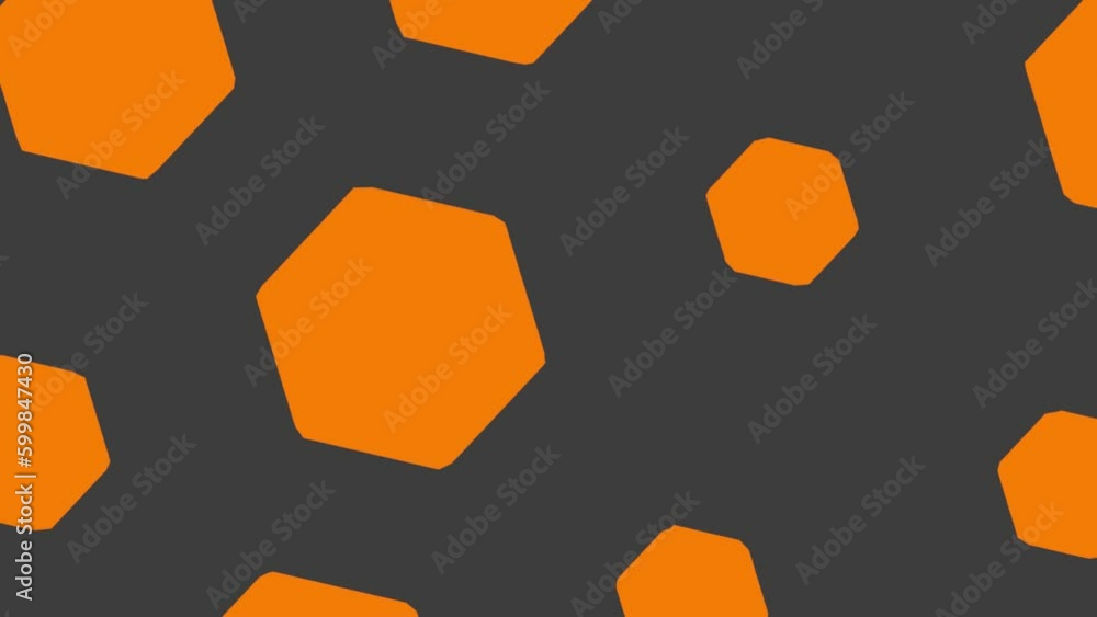 Poster gray-orange abstract video background from triangles. rendering animation.