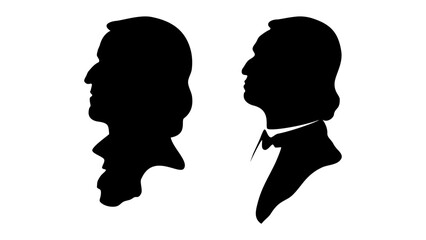 Frédéric Chopin silhouette - obrazy, fototapety, plakaty