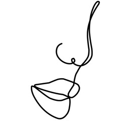Lips One Line Drawing 