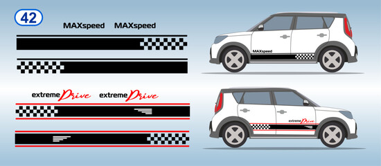 Car side door sticker stripe design. Auto vinyl decal template. Suitable for print or cut (Silhouette, cricut cameo etc.)
Scaling without loss of quality for different car model.