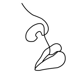 Lips One Line Drawing 