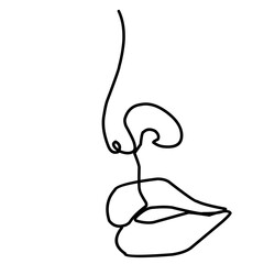 Lips One Line Drawing 
