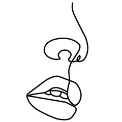 Lips One Line Drawing 