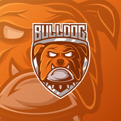 Bulldog head esports mascot logo design