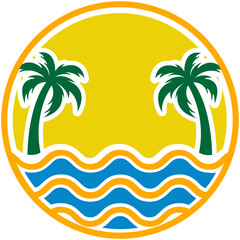 Fototapeta na wymiar Beach Logo Illustration