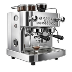Coffee machine. Transparent isolated background. AI generated