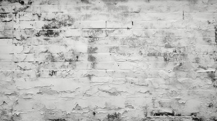 White brick concrete wall, grunge rough cement texture background. AI generative