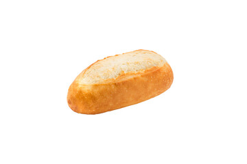 Crispy bread roll isolated against white background